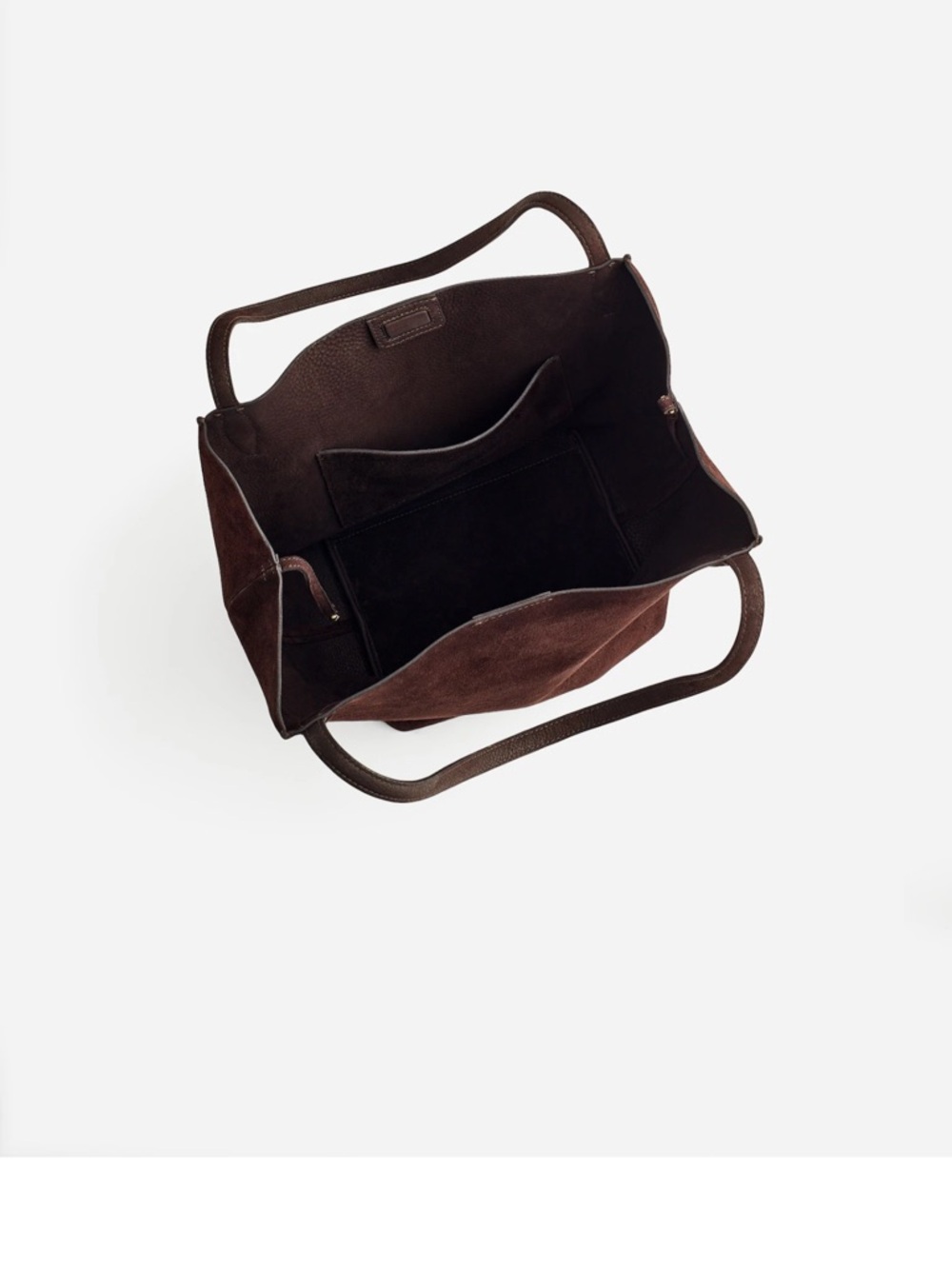 Madewell The Shoppers Tote Classic Brown Suede Tote Bag - Picture 2 of 6
